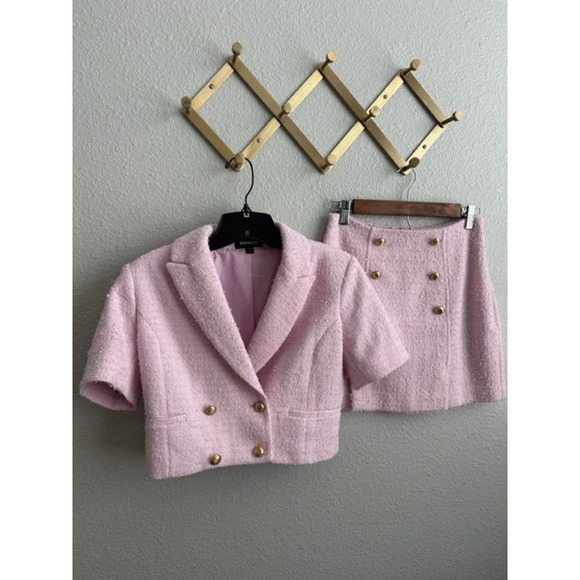 Express Tweed Two Piece Blazer Skirt Set - Picture 4 of 4